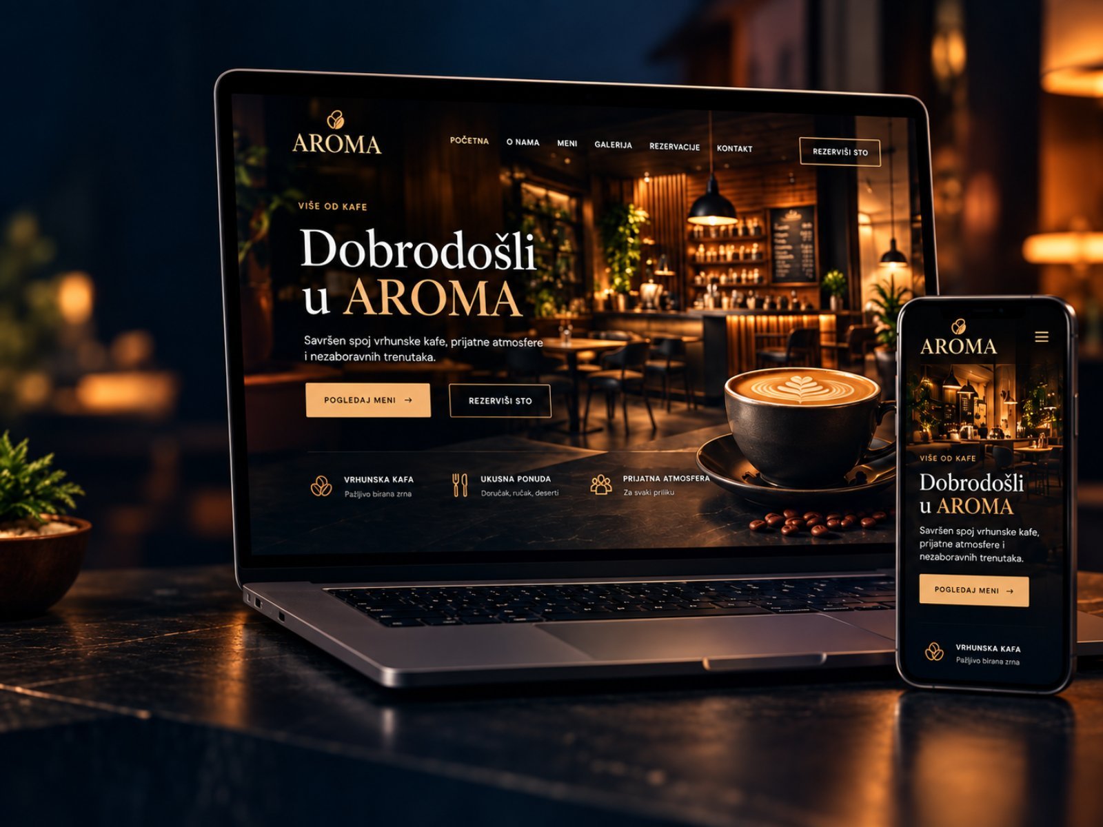 AROMA kafić web demo